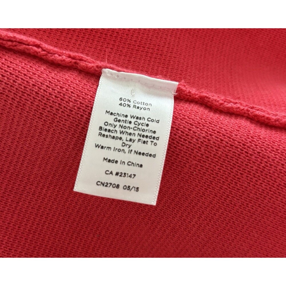 Talbots Women Bright  Pink Knitted Blazer Jacket  Size S Button Down - Picture 6 of 9